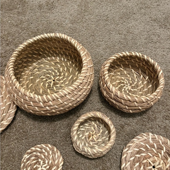 Set of 3 Rattan Storage Baskets - Picture 3 of 3
